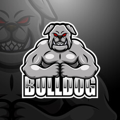 Strong bulldog mascot esport logo design © frescostudio