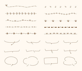 手書きの線のセット／吹き出し／おしゃれ／かわいい
