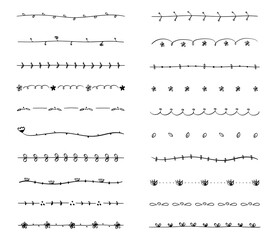 手書きの線のセット／仕切り／おしゃれ／かわいい
