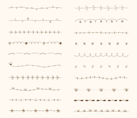 手書きの線のセット／仕切り／おしゃれ／かわいい