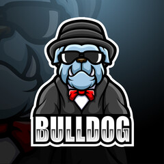 Bulldog mascot esport logo design