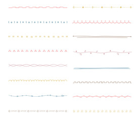 手書きの線のセット／仕切り／おしゃれ／かわいい