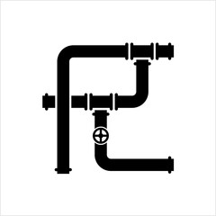 Pipe Icon, Pipe Fitting Icon, Water, Gas, Oil Pipeline, Plumbing Work