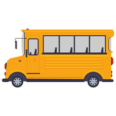 School bus vector cartoon illustration isolated on a white background.