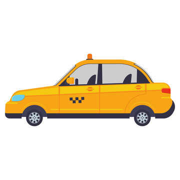Taxi vector cartoon illustration isolated on a white background.