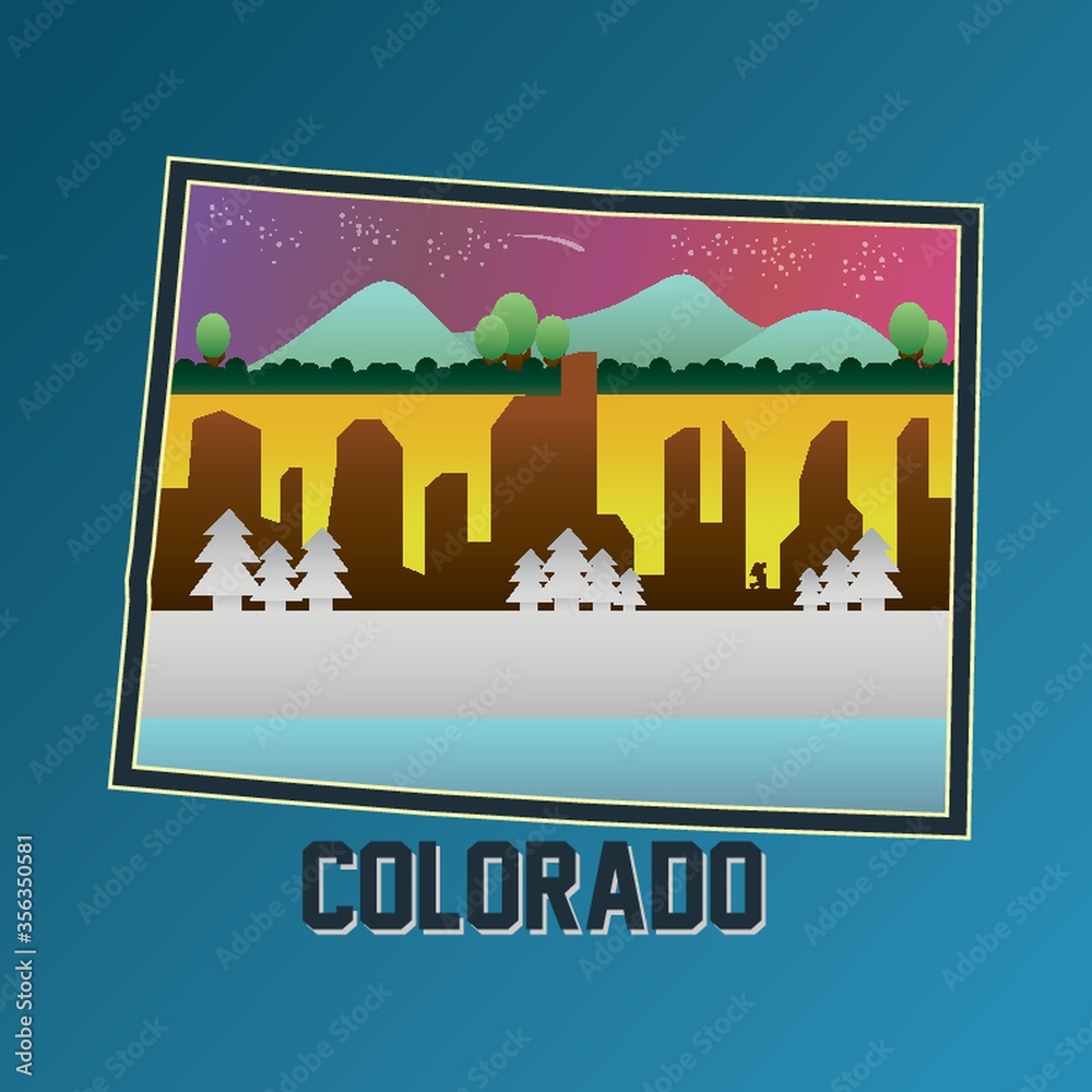 Sticker colorado map