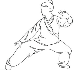 woman practices qigong