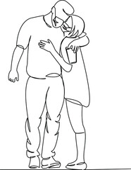 loving couple with protective masks