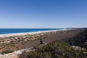 Obraz na płótnie Canvas Aerial view of the coastline at Eucla, Western Australia