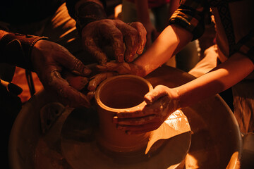 The process of making clay products. Pottery