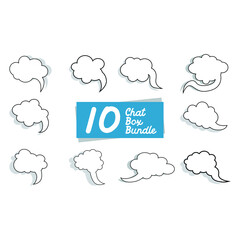 Set of Simple Vector Design of a Chat Box with Could Theme
