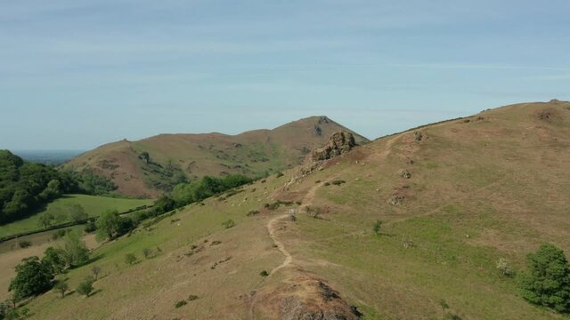 Shropshire Hills Hope Bowdler and the battlestones with Caer Caradoc