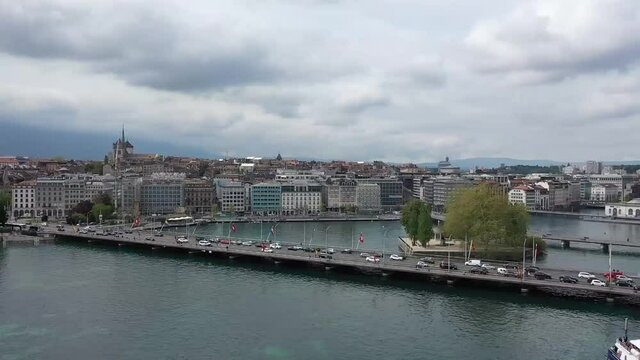 Aerial view of Geneva Switzerland