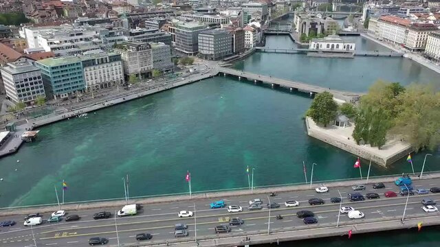 Aerial view of Geneva Switzerland