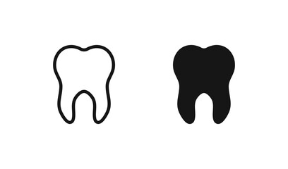 Tooth icon in flat style. Illustration set vector graphic
