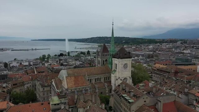 Aerial view of Geneva Switzerland