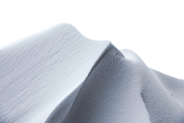 Beautiful snowdrift on white background, closeup