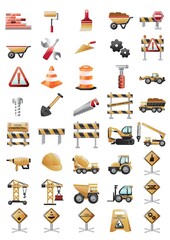 collection of construction icons