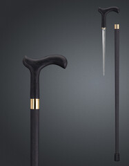Walking sticks and crutches with hidden knife.