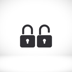 OPEN lock icon. Vector  Eps 10 . Lorem Ipsum Flat Design padlock