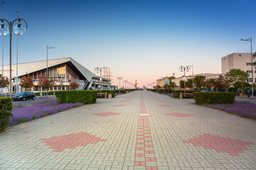 Gdynia by the Baltic Sea at sunset. Poland