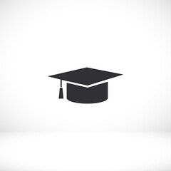 Graduation cap icon in trendy flat style isolated on background. Education symbol for your web design, logo, user interface. Vector illustration, EPS10.