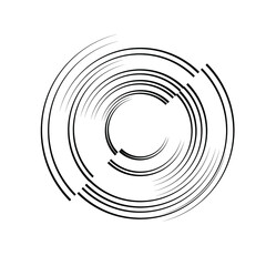 Lines in Circle Form . Spiral Vector Illustration .Technology round Logo . Design element . Abstract Geometric shape .