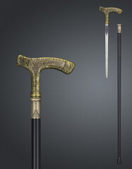 Walking sticks and crutches with hidden knife.