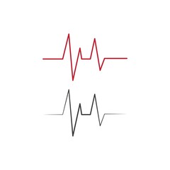 heart beat line logo vector