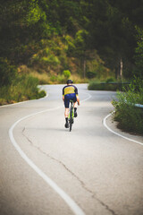 Obraz premium Professional road bike rider in action