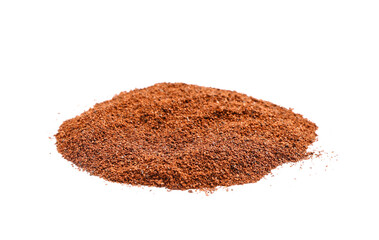 Coffee powder on white background