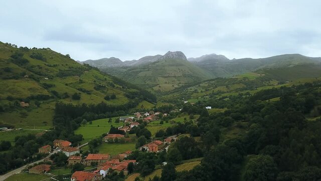 Mountain view, Miera valley, Lierganes, Cantabria, Spain.