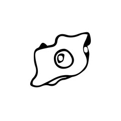 Image of an egg with yolk and white. Fried eggs for Breakfast. Vector image of a simple egg