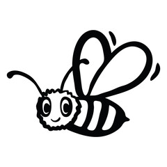 Vector Illustration Hand-drawn Silhouette Of A Bee. for your design. Suitable for design corporate identity, labels, packing.