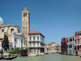 Naklejka premium Summer view of Grand Canal with San Geremia Church. Venice. Italy.