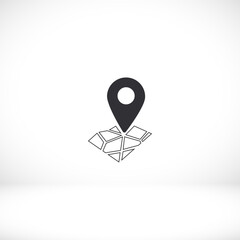 Pin on the map icon. Vector  Eps 10 . Lorem Ipsum Flat Design