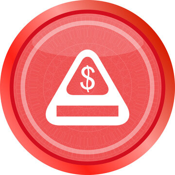 Attention caution sign icon with dollars money sign. warning symbol