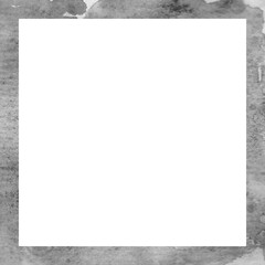 Beautiful Watercolor Texture Square Frame For Photo Or Text Art Scrapbook Colors Birthday. Isolated Frame On A White Background, Illustration.