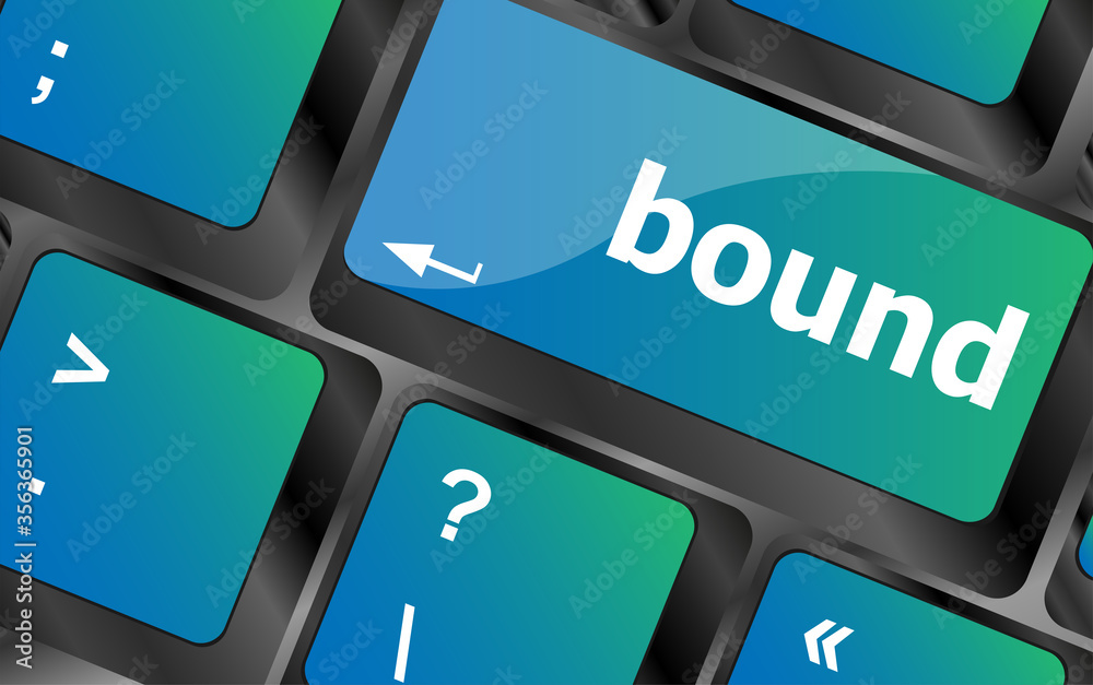 Poster bound button on computer pc keyboard key