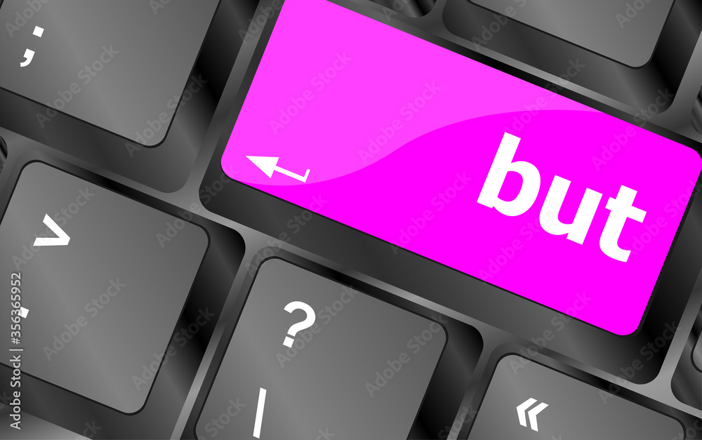 Poster but button on computer pc keyboard key