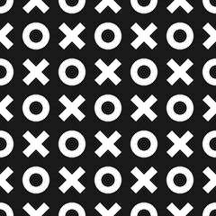 Seamless geometric abstract pattern with elements of cross and circle. - obrazy, fototapety, plakaty