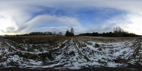 Winter rural Landscapes HDRI Panorama