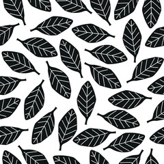 summer seamless pattern with cartoon leaves. colorful vector, hand drawing. design for fabric, print, textile, wrapper