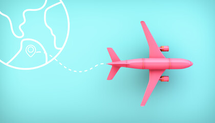 Travel pink plane