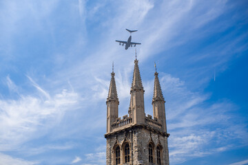 London, UK - 06/09/2018 : Air Display for Queen's Birthday, also called Trooping the colour is...