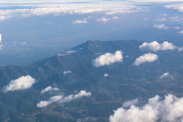 Aerial view of mountain terrain