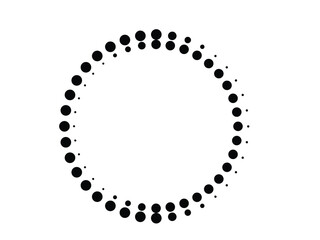 Halftone dots in circle form. round logo . vector dotted frame . design element