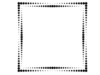 Halftone dots logo in Square form . vector dotted frame . design element