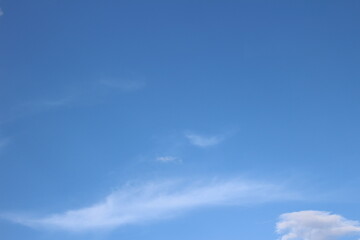 Blue sky with white clouds, copy space.