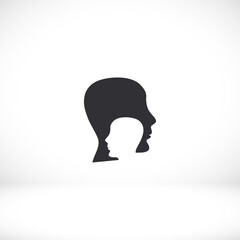 Head outline icon isolated on background. Head symbol for website design, head mobile app, head logo, user interface. Editable stroke. Vector illustration. Eps 10 Head